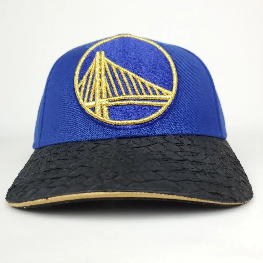 Golden State Warriors Mitchell & Ness NBA Strapback Cap Hat Fish Skin‎ Bill NWT